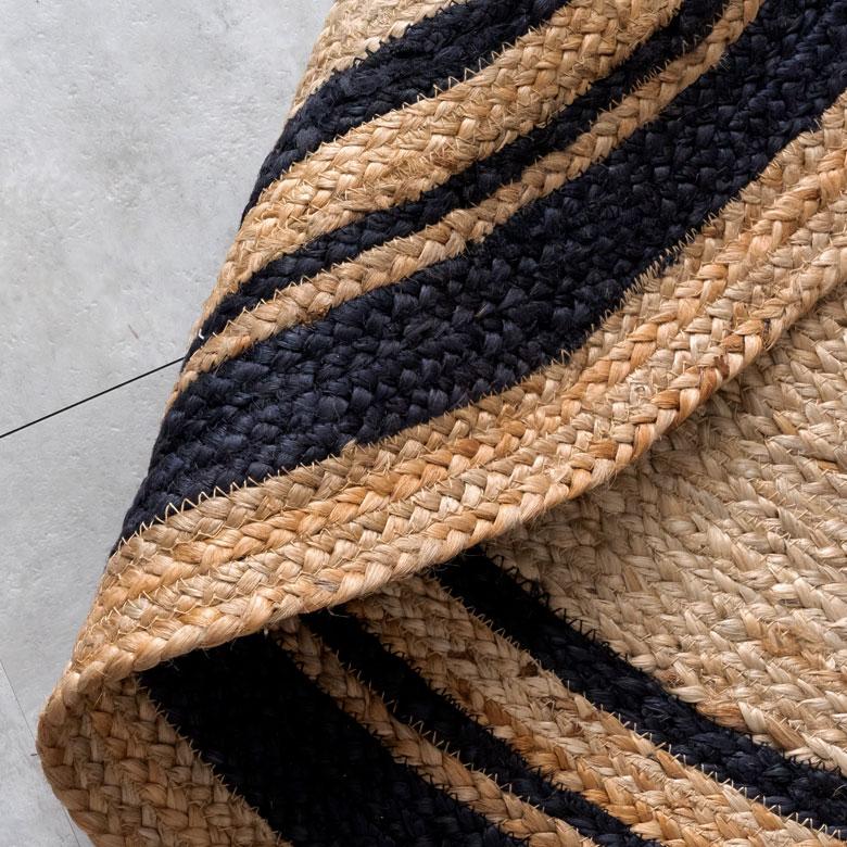 ラグ カーペット ジュート 幅120cm 120×120 円形 丸 マット インド製 麻 ライン オールシーズン 春 夏 秋 冬 ナチュラル おしゃれ インテリア 西海岸 34531 | ELEMENTS（インテリア） | 17