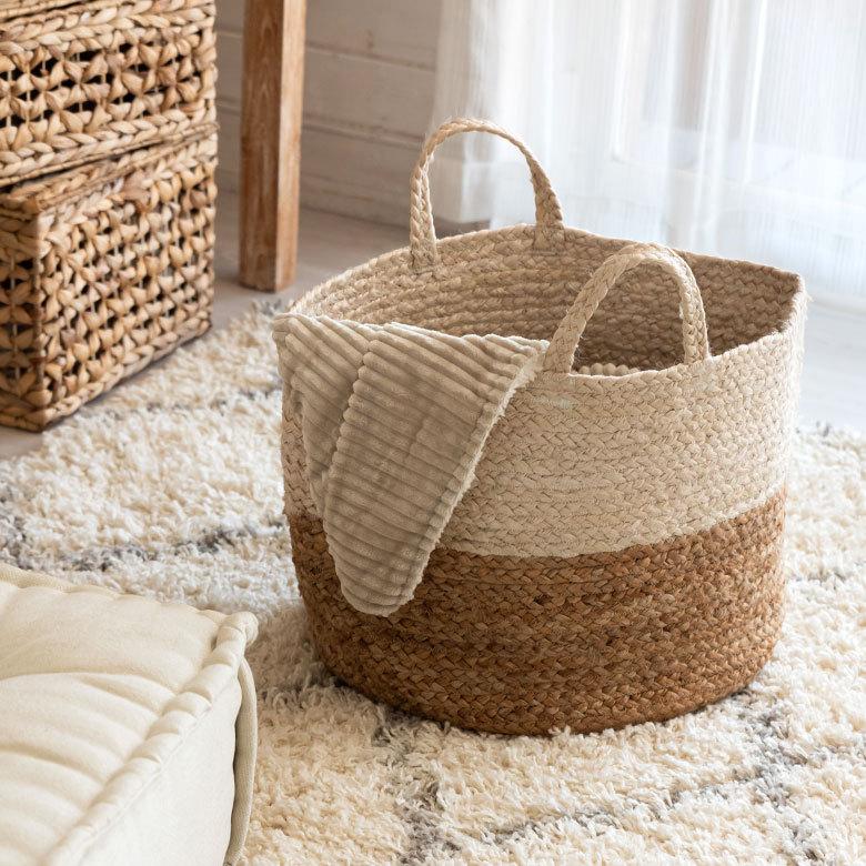インテリア　ナチュラル　韓国インテリア　バスケット　収納　ラギーバスケット インテリア ナチュラル 韓国インテリア バスケット 収納 ラギー