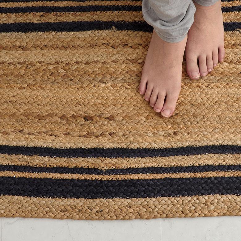 玄関 マット ラグ ジュート 幅80cm 50×80 長方形 ラグ インド製 麻 ライン オールシーズン 春 夏 秋 冬 ナチュラル おしゃれ 北欧  インテリア 西海岸 34532 | ELEMENTS（インテリア） | 13