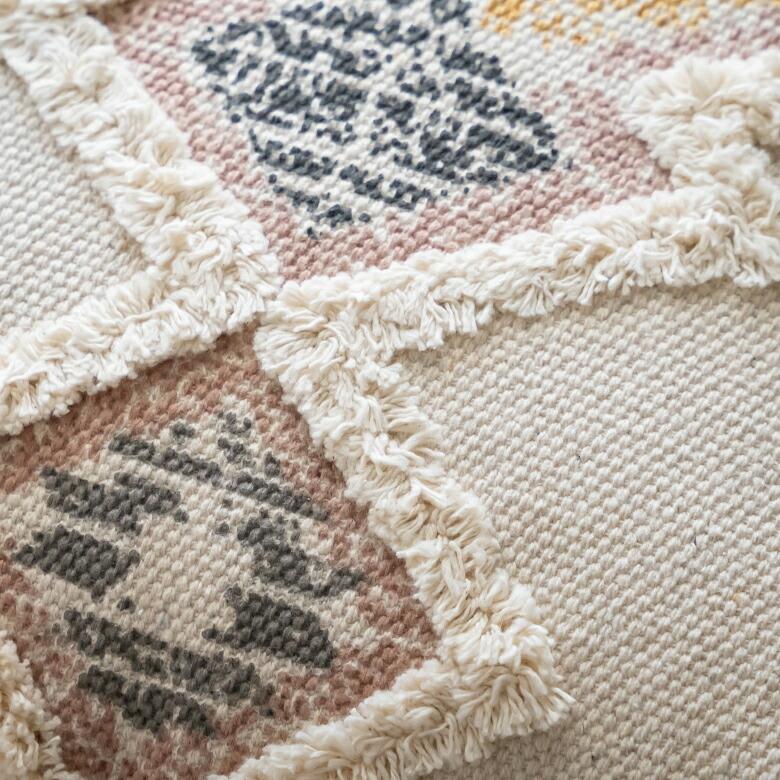 プフ raha ラーハ クッション オットマン スツール 低め キリム柄 インド製 テーブル フットレスト  ソファ 1P 一人 掛け 1人 おしゃれ 北欧 ヴィンテージ 34540 | ELEMENTS（インテリア） | 01