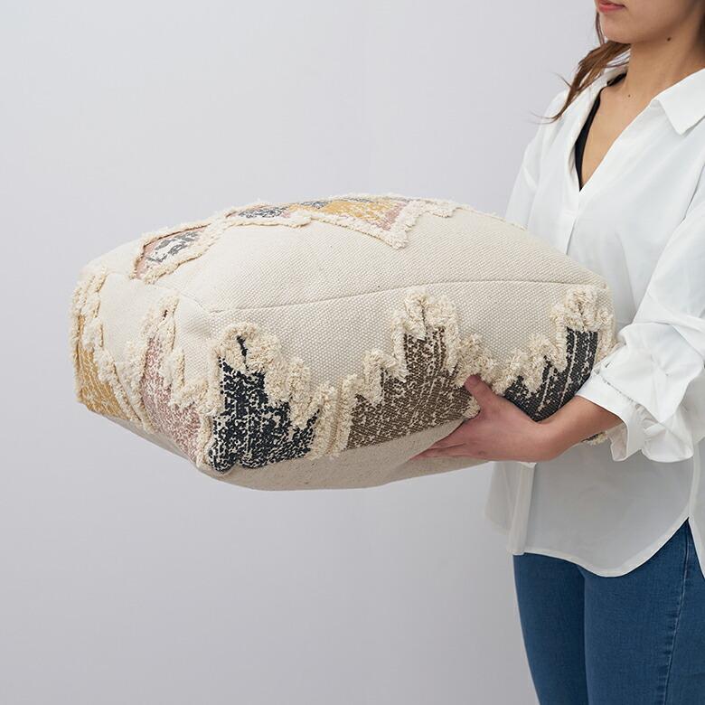 プフ raha ラーハ クッション オットマン スツール 低め キリム柄 インド製 テーブル フットレスト  ソファ 1P 一人 掛け 1人 おしゃれ 北欧 ヴィンテージ 34540 | ELEMENTS（インテリア） | 10