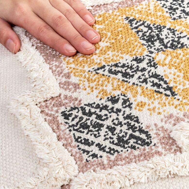 プフ raha ラーハ クッション オットマン スツール 低め キリム柄 インド製 テーブル フットレスト  ソファ 1P 一人 掛け 1人 おしゃれ 北欧 ヴィンテージ 34540 | ELEMENTS（インテリア） | 12