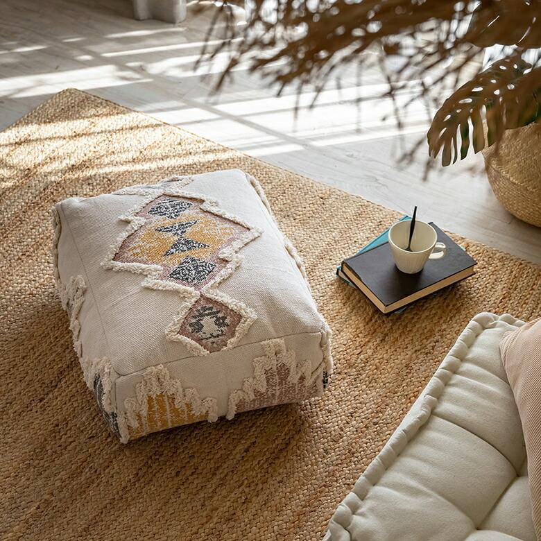 プフ raha ラーハ クッション オットマン スツール 低め キリム柄 インド製 テーブル フットレスト  ソファ 1P 一人 掛け 1人 おしゃれ 北欧 ヴィンテージ 34540 | ELEMENTS（インテリア） | 13