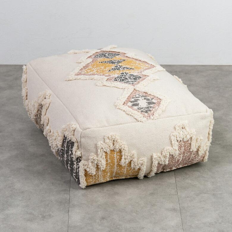 プフ raha ラーハ クッション オットマン スツール 低め キリム柄 インド製 テーブル フットレスト  ソファ 1P 一人 掛け 1人 おしゃれ 北欧 ヴィンテージ 34540 | ELEMENTS（インテリア） | 14