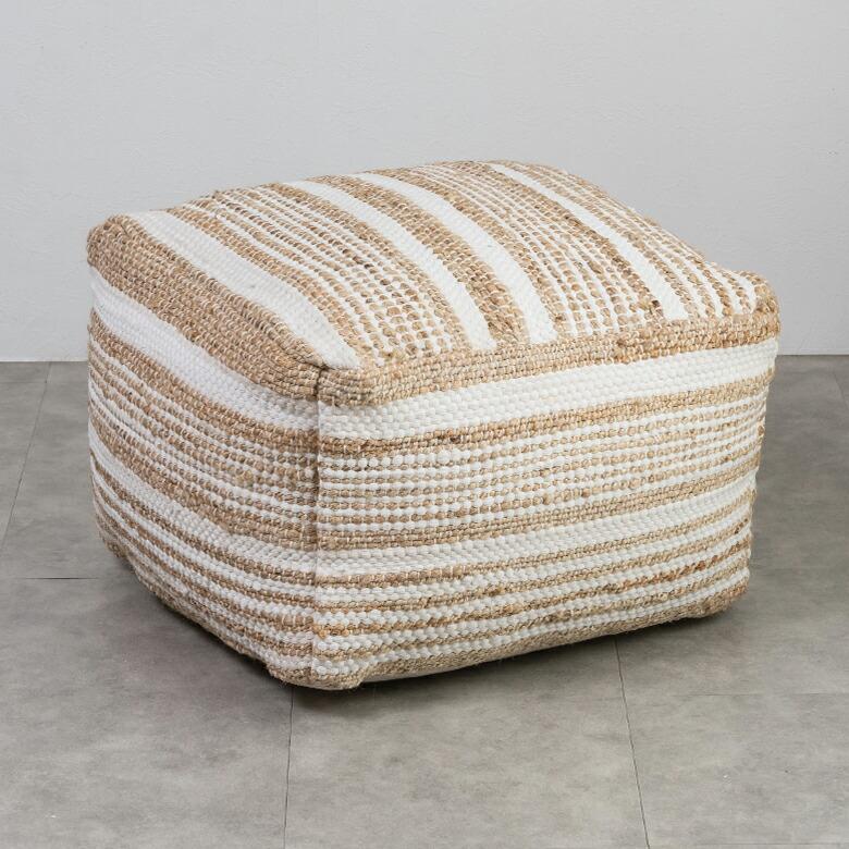 プフ raha ラーハ クッション オットマン スツール  コットン ジュート インド製 アクセント 足置き ソファ 1P 一人 掛け 1人 おしゃれ 北欧 ナチュラル 34541 | ELEMENTS（インテリア） | 14