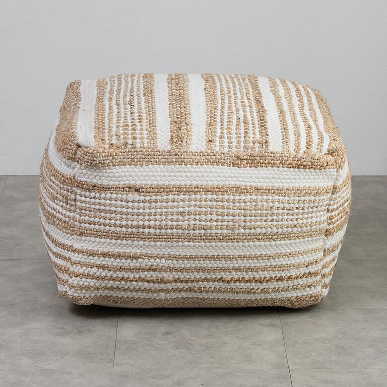プフ raha ラーハ クッション オットマン スツール  コットン ジュート インド製 アクセント 足置き ソファ 1P 一人 掛け 1人 おしゃれ 北欧 ナチュラル 34541 | ELEMENTS（インテリア） | 15