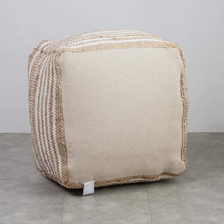 プフ raha ラーハ クッション オットマン スツール  コットン ジュート インド製 アクセント 足置き ソファ 1P 一人 掛け 1人 おしゃれ 北欧 ナチュラル 34541 | ELEMENTS（インテリア） | 16