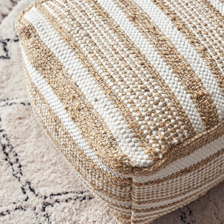 プフ raha ラーハ クッション オットマン スツール  コットン ジュート インド製 アクセント 足置き ソファ 1P 一人 掛け 1人 おしゃれ 北欧 ナチュラル 34541 | ELEMENTS（インテリア） | 17