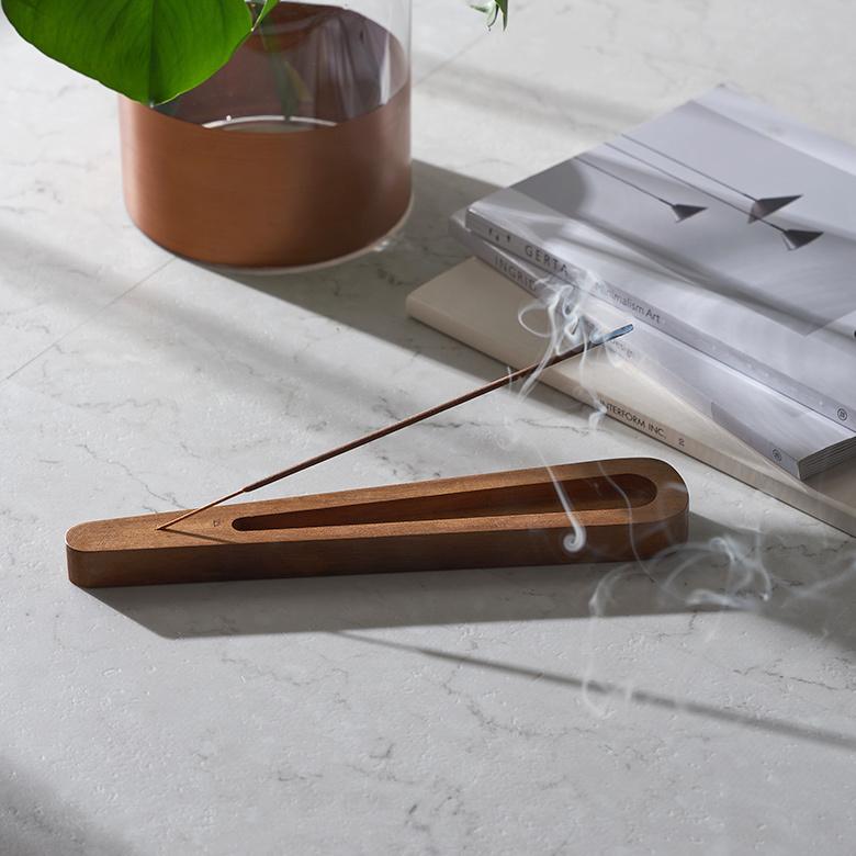 お香 立て 皿 アカシア ウッド 木製 横置 インド 製 スタンド インセンス ホルダー 受け皿 トレイ オブジェ おしゃれ エスニック BOHO 雑貨 韓国 西海岸 34542 | ブランド登録なし | 01