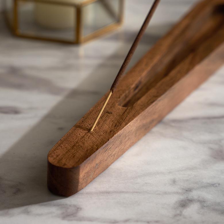 お香 立て 皿 アカシア ウッド 木製 横置 インド 製 スタンド インセンス ホルダー 受け皿 トレイ オブジェ おしゃれ エスニック BOHO 雑貨 韓国 西海岸 34542 | ブランド登録なし | 11