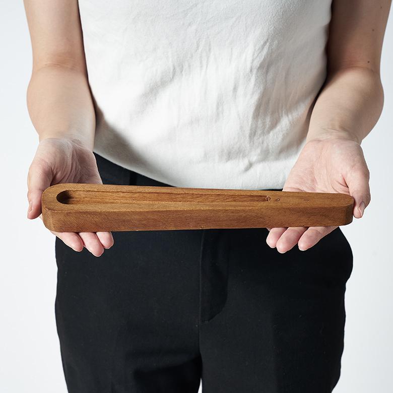 お香 立て 皿 アカシア ウッド 木製 横置 インド 製 スタンド インセンス ホルダー 受け皿 トレイ オブジェ おしゃれ エスニック BOHO 雑貨 韓国 西海岸 34542 | ブランド登録なし | 13