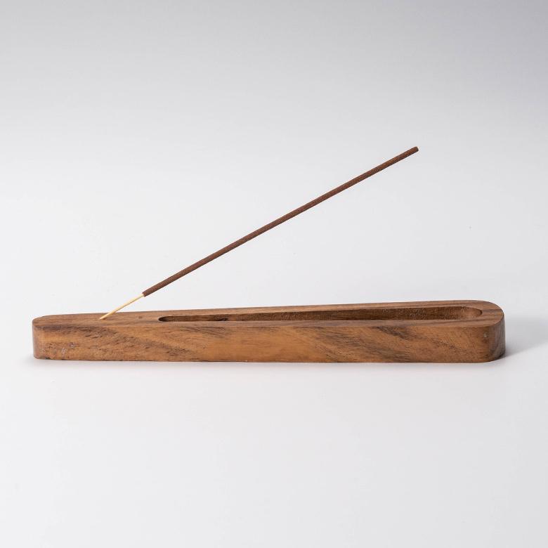 お香 立て 皿 アカシア ウッド 木製 横置 インド 製 スタンド インセンス ホルダー 受け皿 トレイ オブジェ おしゃれ エスニック BOHO 雑貨 韓国 西海岸 34542 | ブランド登録なし | 18