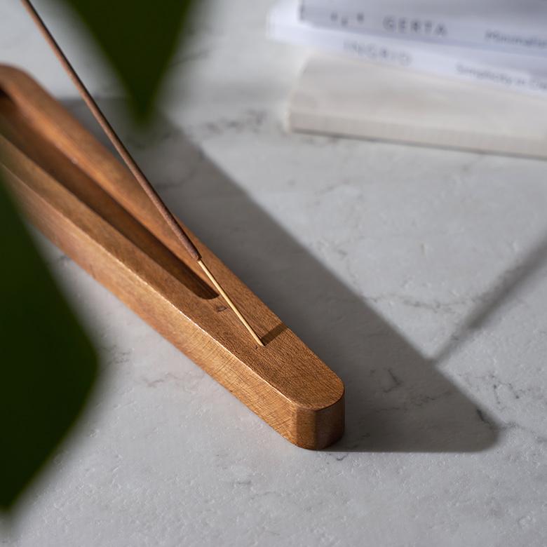 お香 立て 皿 アカシア ウッド 木製 横置 インド 製 スタンド インセンス ホルダー 受け皿 トレイ オブジェ おしゃれ エスニック BOHO 雑貨 韓国 西海岸 34542 | ブランド登録なし | 03