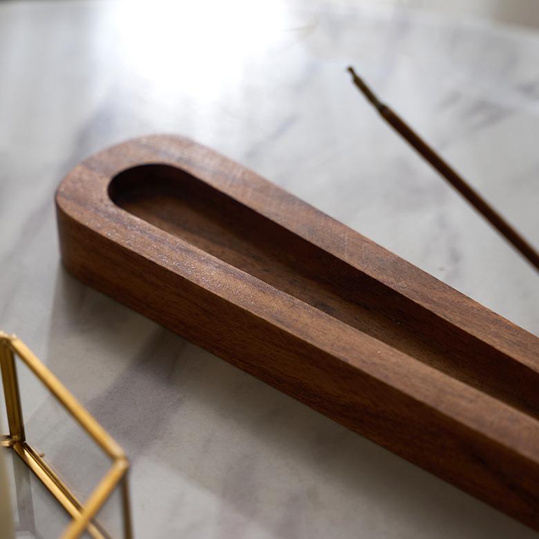 お香 立て 皿 アカシア ウッド 木製 横置 インド 製 スタンド インセンス ホルダー 受け皿 トレイ オブジェ おしゃれ エスニック BOHO 雑貨 韓国 西海岸 34542 | ブランド登録なし | 04