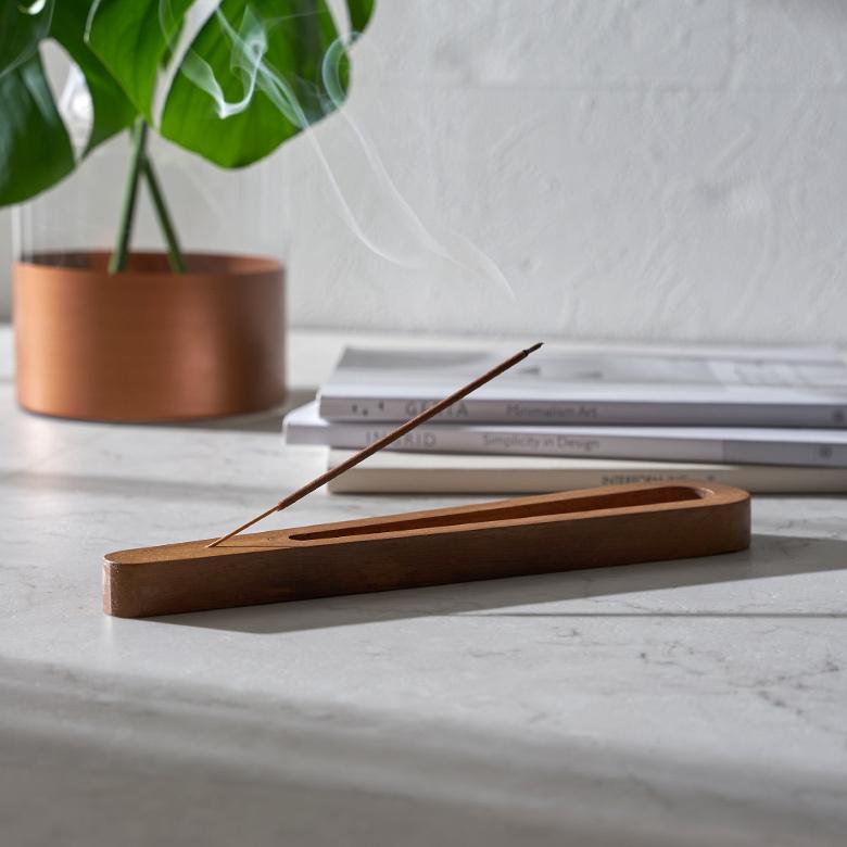 お香 立て 皿 アカシア ウッド 木製 横置 インド 製 スタンド インセンス ホルダー 受け皿 トレイ オブジェ おしゃれ エスニック BOHO 雑貨 韓国 西海岸 34542 | ブランド登録なし | 05