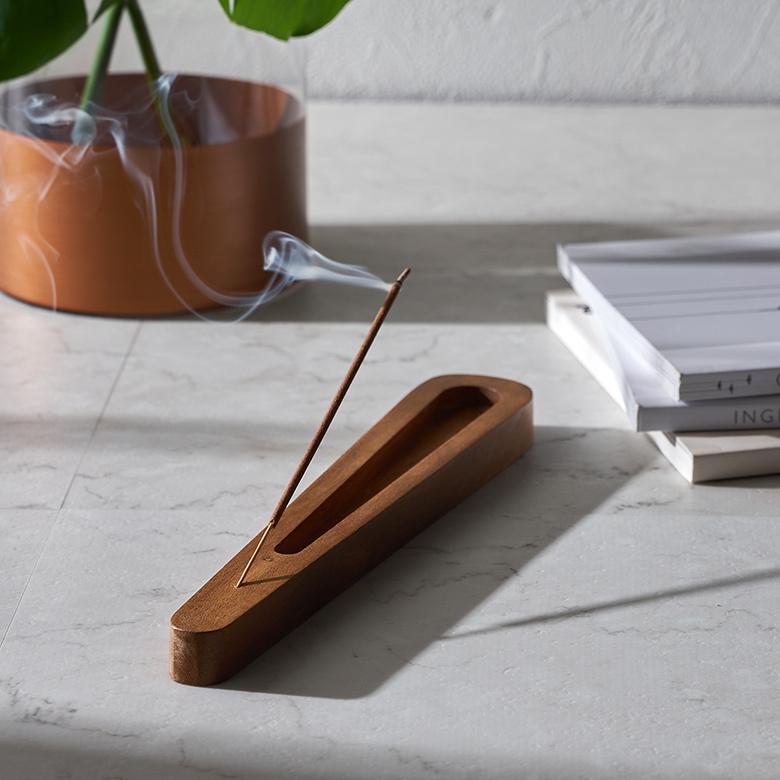 お香 立て 皿 アカシア ウッド 木製 横置 インド 製 スタンド インセンス ホルダー 受け皿 トレイ オブジェ おしゃれ エスニック BOHO 雑貨 韓国 西海岸 34542 | ブランド登録なし | 08