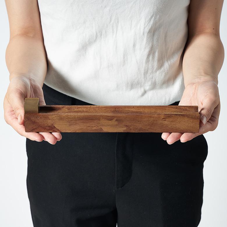 お香 立て 皿 アカシア ウッド 木製 真鍮 インド 製 スタンド インセンス ホルダー 受け皿 トレイ オブジェ おしゃれ エスニック BOHO 雑貨 韓国 西海岸 34543 | ブランド登録なし | 13