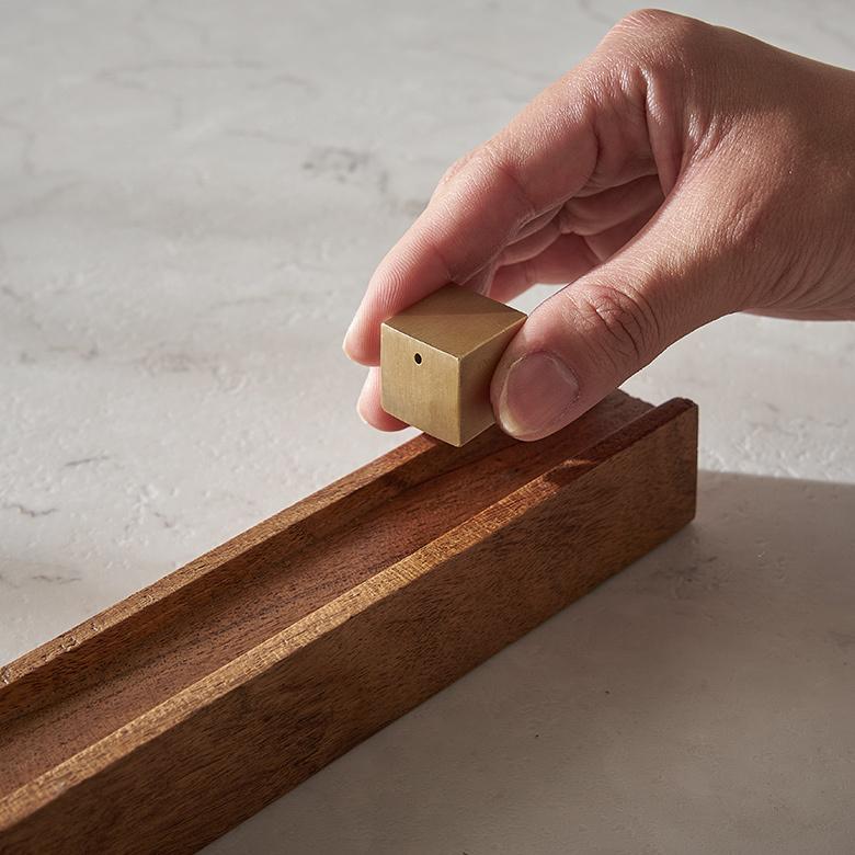 お香 立て 皿 アカシア ウッド 木製 真鍮 インド 製 スタンド インセンス ホルダー 受け皿 トレイ オブジェ おしゃれ エスニック BOHO 雑貨 韓国 西海岸 34543 | ブランド登録なし | 05