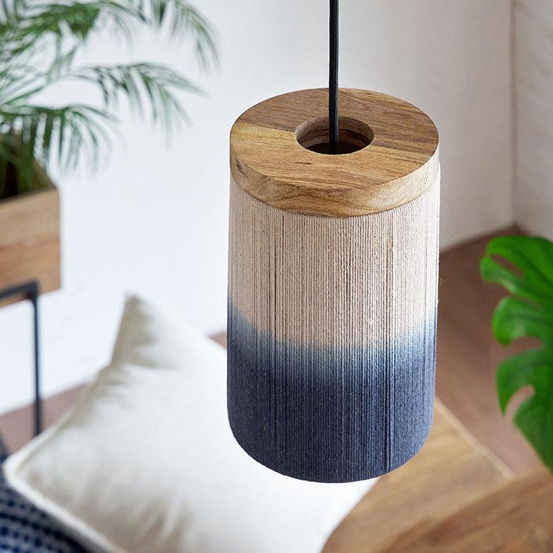 ランプ シェード ペンダント ライト 筒形 マクラメ コットン グラデーション 天井 照明 60W LED対応 吊り下げ シーリング おしゃれ 北欧 西海岸 リゾート 34546 | ELEMENTS（インテリア） | 02