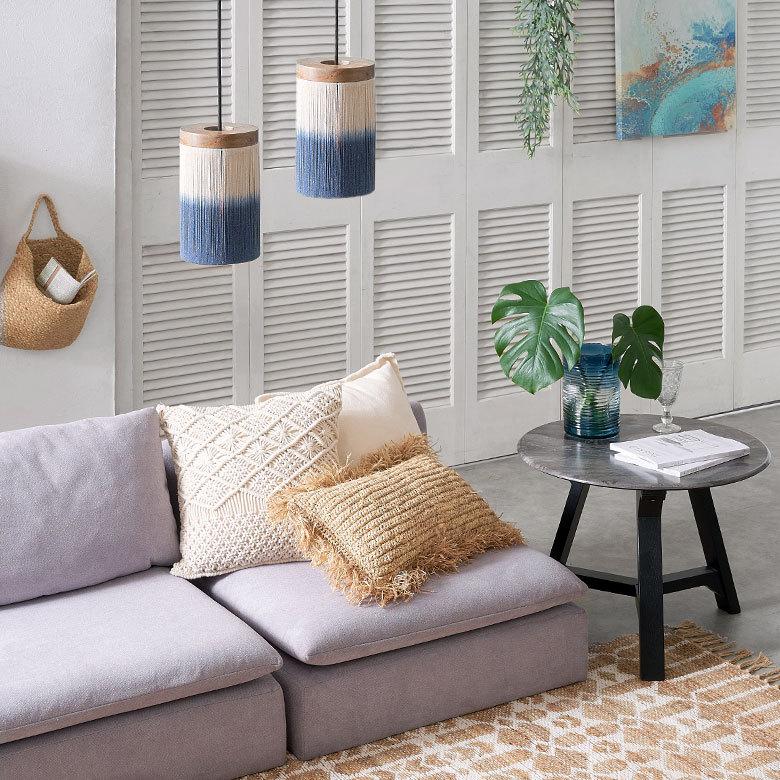 ランプ シェード ペンダント ライト 筒形 マクラメ コットン グラデーション 天井 照明 60W LED対応 吊り下げ シーリング おしゃれ 北欧 西海岸 リゾート 34546 | ELEMENTS（インテリア） | 07