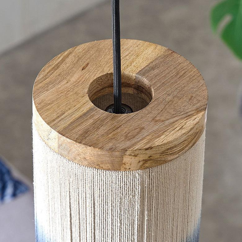 ELEMENTS ランプ シェード ペンダント ライト 筒形 マクラメ コットン