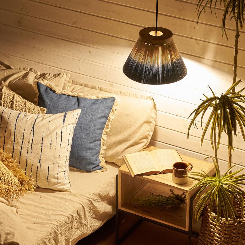 ELEMENTS ランプ シェード ペンダント ランプ 円錐 マクラメ コットン