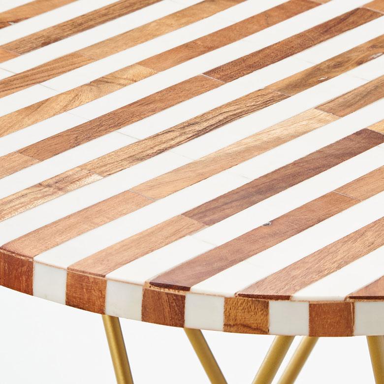 サイドテーブル 円形 ラウンド マットゴールドクロス脚 ボーダー ソファー プランター フラワースタンド 室内 屋内 おしゃれ  北欧 モダン 西海岸 34548 | ELEMENTS（インテリア） | 15