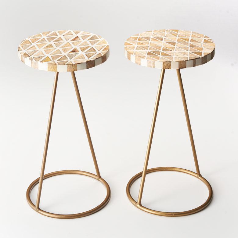 サイドテーブル 円形 ラウンド マットゴールド ジオメトリック ソファー プランター フラワースタンド 室内 屋内 おしゃれ おしゃれ モダン 西海岸 34549 | ELEMENTS（インテリア） | 18