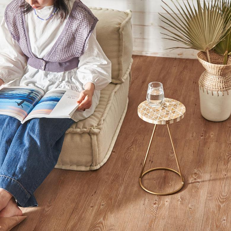 サイドテーブル 円形 ラウンド マットゴールド ジオメトリック ソファー プランター フラワースタンド 室内 屋内 おしゃれ おしゃれ モダン 西海岸 34549 | ELEMENTS（インテリア） | 01