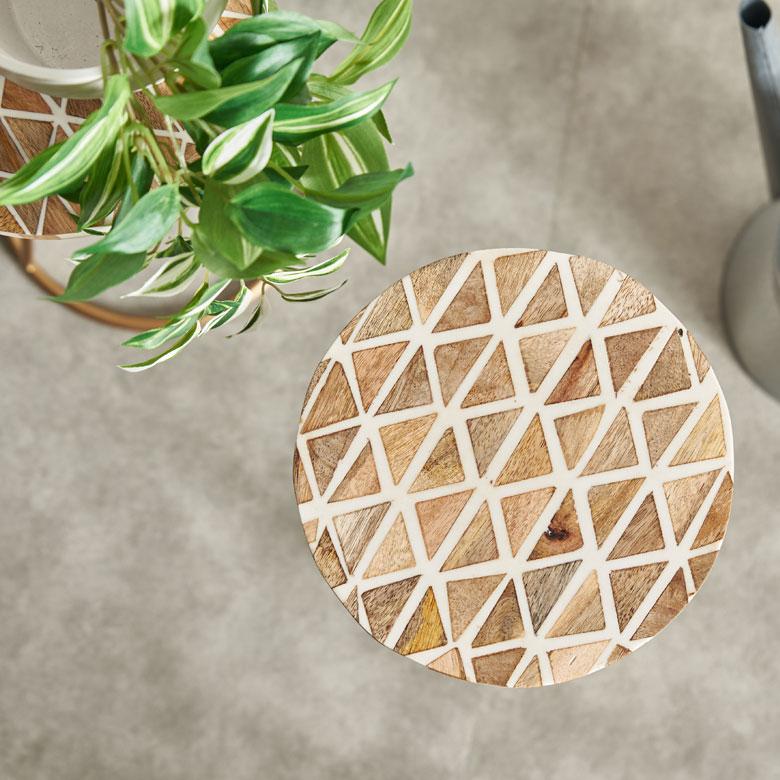 サイドテーブル 円形 ラウンド マットゴールド ジオメトリック ソファー プランター フラワースタンド 室内 屋内 おしゃれ おしゃれ モダン 西海岸 34549 | ELEMENTS（インテリア） | 05