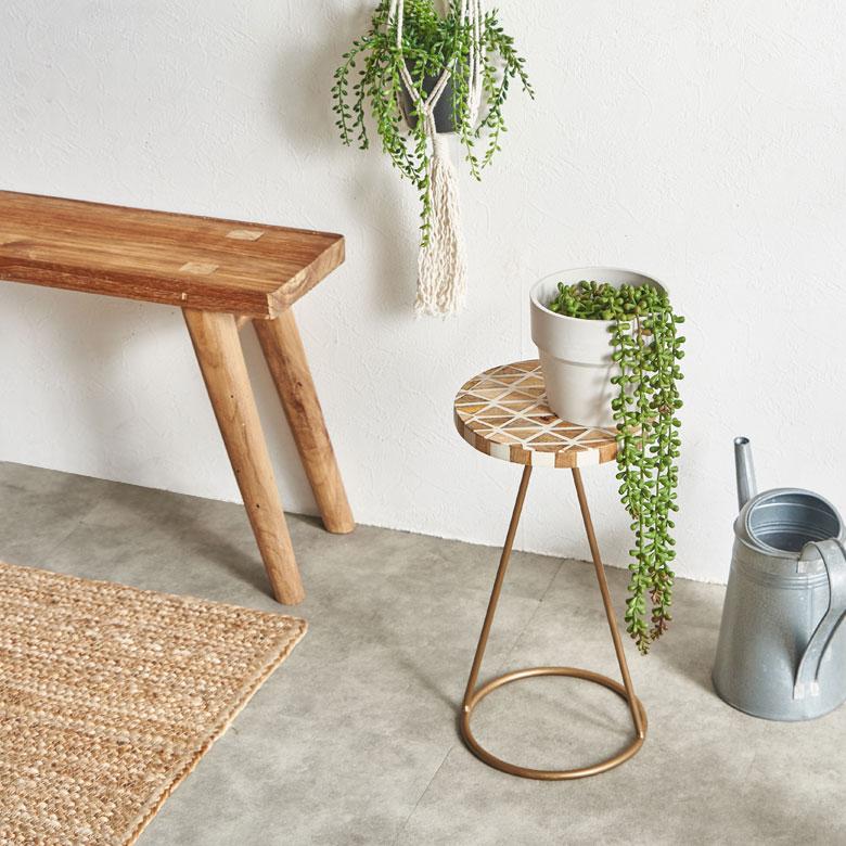 サイドテーブル 円形 ラウンド マットゴールド ジオメトリック ソファー プランター フラワースタンド 室内 屋内 おしゃれ おしゃれ モダン 西海岸 34549 | ELEMENTS（インテリア） | 07