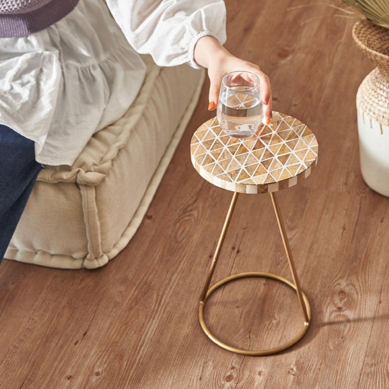 サイドテーブル 円形 ラウンド マットゴールド ジオメトリック ソファー プランター フラワースタンド 室内 屋内 おしゃれ おしゃれ モダン 西海岸 34549 | ELEMENTS（インテリア） | 08