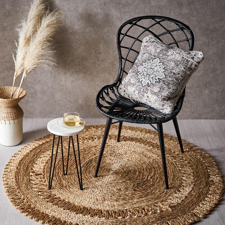 サイドテーブル 円形 ラウンド マットブラック脚 天然大理石 ソファ プランター 花台 フラワースタンド 室内 屋内 おしゃれ モダン 西海岸 34550 | ELEMENTS（インテリア） | 10