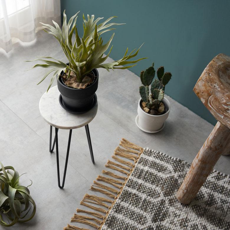 サイドテーブル 円形 ラウンド マットブラック脚 天然大理石 ソファ プランター 花台 フラワースタンド 室内 屋内 おしゃれ モダン 西海岸 34550 | ELEMENTS（インテリア） | 12