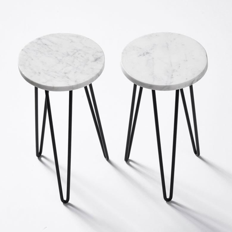 サイドテーブル 円形 ラウンド マットブラック脚 天然大理石 ソファ プランター 花台 フラワースタンド 室内 屋内 おしゃれ モダン 西海岸 34550 | ELEMENTS（インテリア） | 18