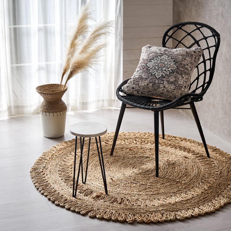 サイドテーブル 円形 ラウンド マットブラック脚 天然大理石 ソファ プランター 花台 フラワースタンド 室内 屋内 おしゃれ モダン 西海岸 34550 | ELEMENTS（インテリア） | 06