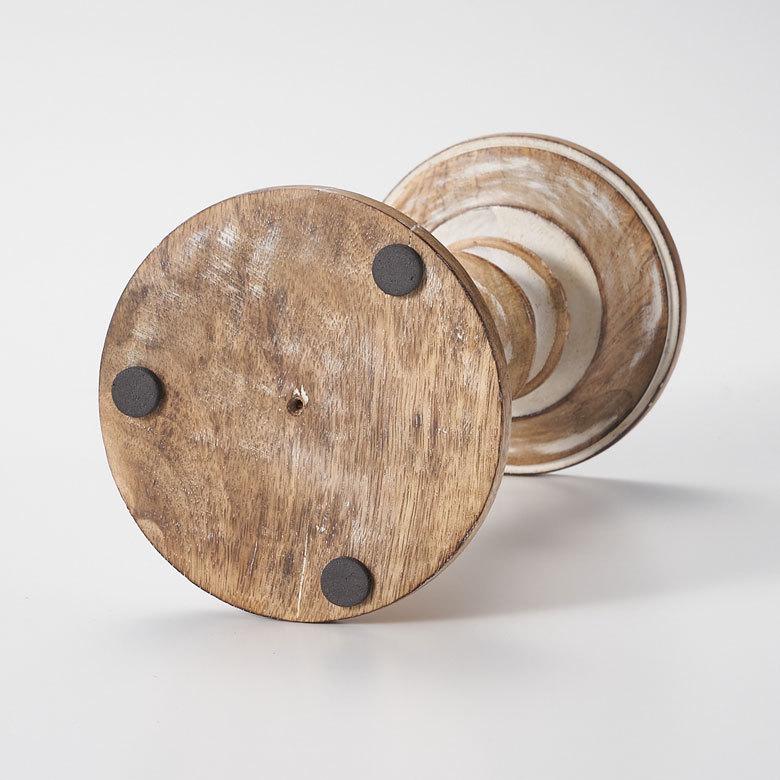 キャンドルスタンド ホワイトウォッシュ木製 ラウンド型 Sサイズ ロウソク 立て デコレーション  インテリア おしゃれ  アンティーク風 西海岸 34553 | ELEMENTS（インテリア） | 17