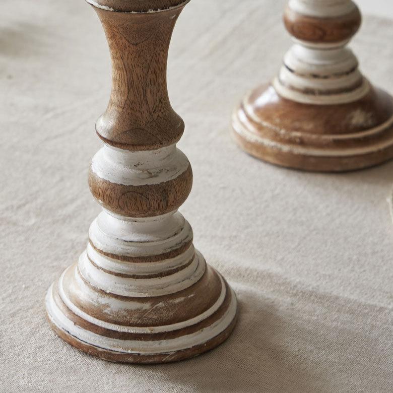 キャンドルスタンド ホワイトウォッシュ 木製 ラウンド型 Mサイズ ロウソク 立て デコレーション  インテリア おしゃれ  アンティーク風 西海岸 34554 | ELEMENTS（インテリア） | 11