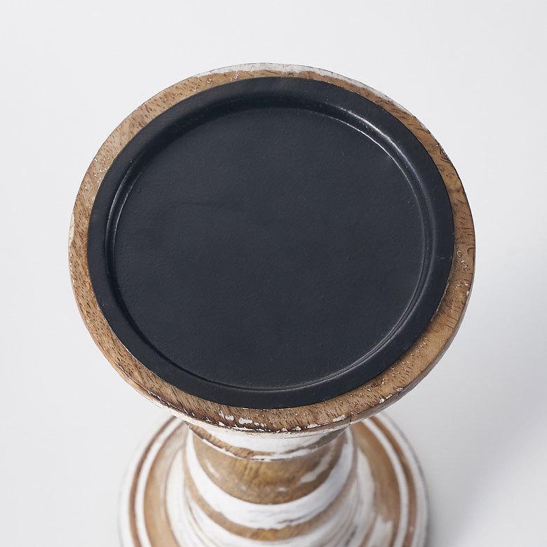 キャンドルスタンド ホワイトウォッシュ 木製 ラウンド型 Mサイズ ロウソク 立て デコレーション  インテリア おしゃれ  アンティーク風 西海岸 34554 | ELEMENTS（インテリア） | 15