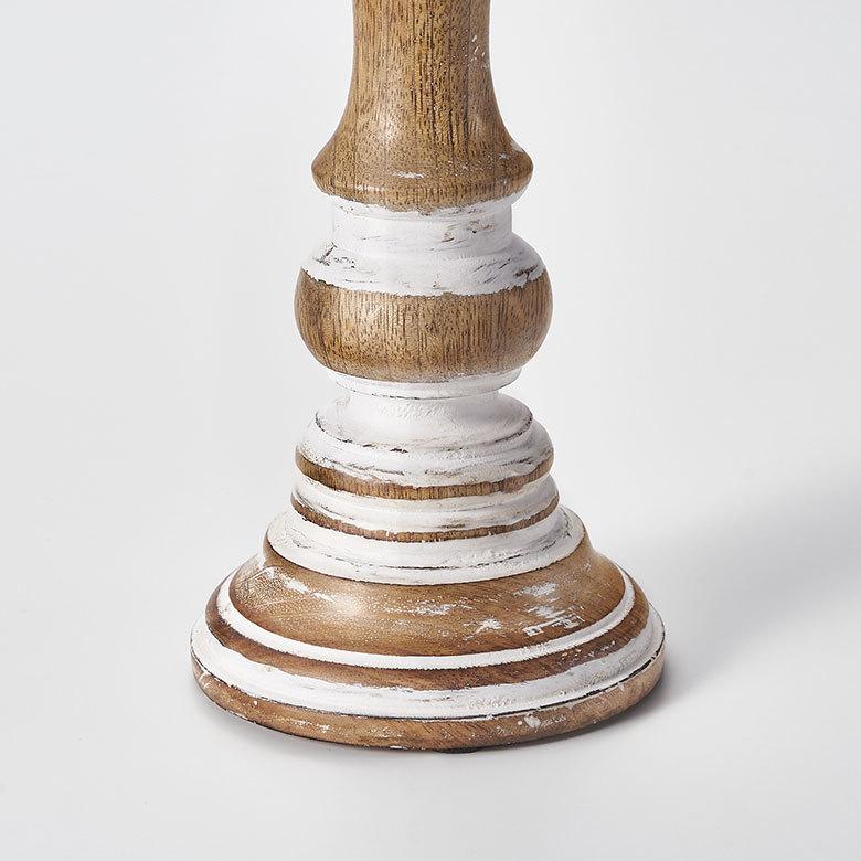 キャンドルスタンド ホワイトウォッシュ 木製 ラウンド型 Mサイズ ロウソク 立て デコレーション  インテリア おしゃれ  アンティーク風 西海岸 34554 | ELEMENTS（インテリア） | 16