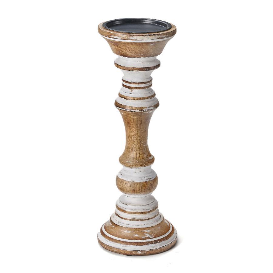 キャンドルスタンド ホワイトウォッシュ 木製 ラウンド型 Mサイズ ロウソク 立て デコレーション  インテリア おしゃれ  アンティーク風 西海岸 34554 | ELEMENTS（インテリア） | 20