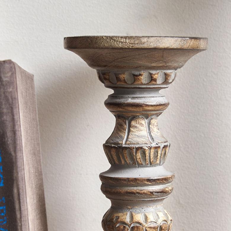 キャンドルホルダー グレイウォッシュ 木製 ラウンド型 Sサイズ ロウソク 立て デコレーション  インテリア おしゃれ  アンティーク風 西海岸 34555 | ELEMENTS（インテリア） | 12