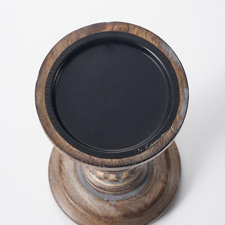 キャンドルホルダー グレイウォッシュ 木製 ラウンド型 Sサイズ ロウソク 立て デコレーション  インテリア おしゃれ  アンティーク風 西海岸 34555 | ELEMENTS（インテリア） | 15