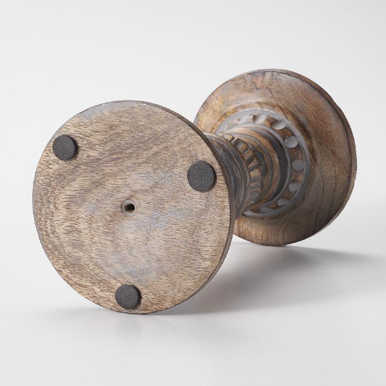 キャンドルホルダー グレイウォッシュ 木製 ラウンド型 Sサイズ ロウソク 立て デコレーション  インテリア おしゃれ  アンティーク風 西海岸 34555 | ELEMENTS（インテリア） | 17