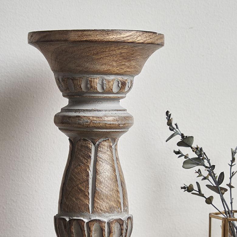 キャンドルホルダー グレイウォッシュ 木製 ラウンド型 Mサイズ ロウソク 立て デコレーション  インテリア おしゃれ  アンティーク風 西海岸 34556 | ELEMENTS（インテリア） | 12