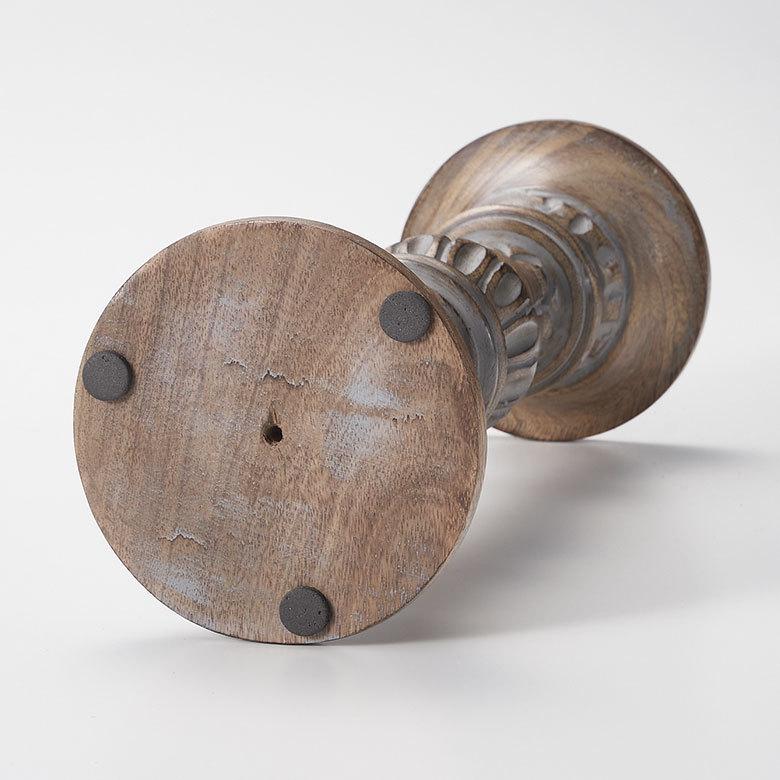 キャンドルホルダー グレイウォッシュ 木製 ラウンド型 Mサイズ ロウソク 立て デコレーション  インテリア おしゃれ  アンティーク風 西海岸 34556 | ELEMENTS（インテリア） | 17