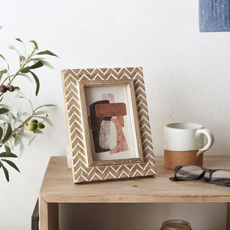 フォトフレーム 写真立て 木製 マンゴーウッド シェブロン 縦 横置き スタンド 壁掛け ホワイトウォッシュ おしゃれ インテリア 西海岸 [34561] | ELEMENTS（インテリア） | 11