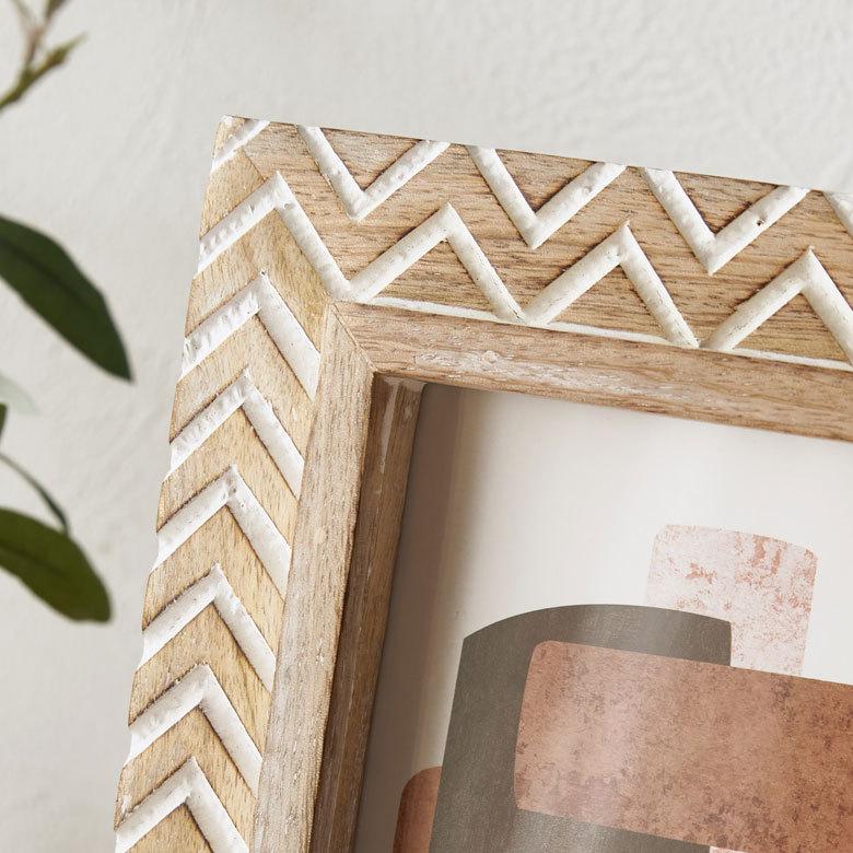 ウッド アジアン フォトフレーム ＊ 木彫り フォトフレーム 写真立て 木製 マンゴーウッド モロッカンアーチ 縦 横