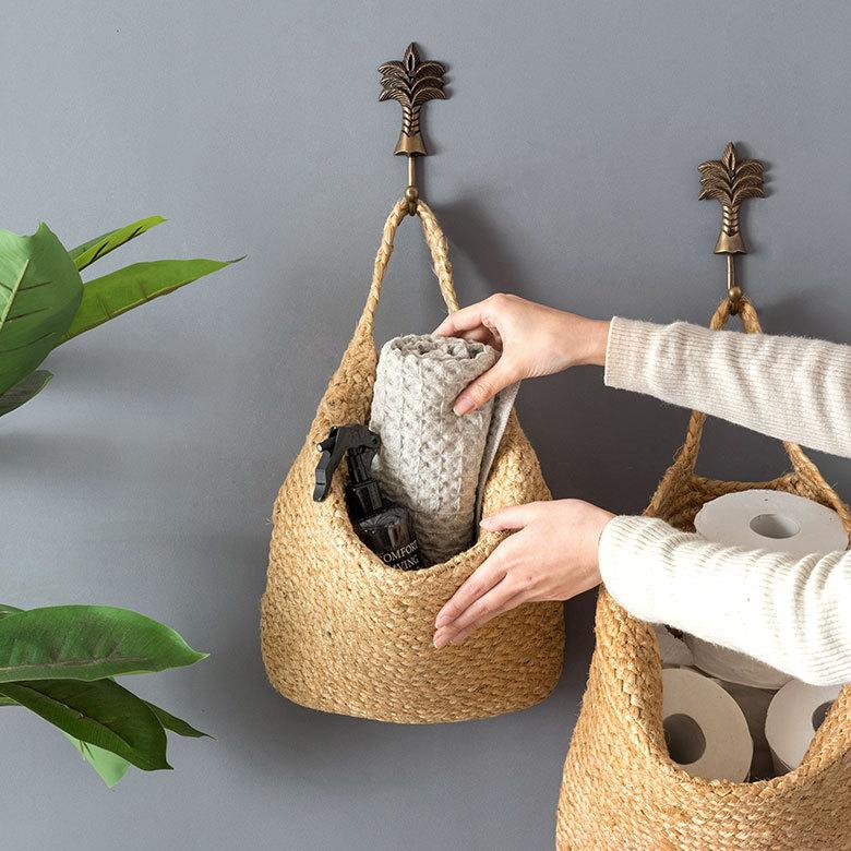 バスケット 吊り下げ かご カゴ ジュート 麻 円形 Sサイズ 収納 ハンギング 壁掛け プランター クローゼット インテリア おしゃれ 北欧 西海岸 雑貨 34564 | ELEMENTS（インテリア） | 03