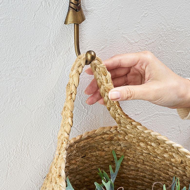 バスケット 吊り下げ かご カゴ ジュート 麻 円形 Sサイズ 収納 ハンギング 壁掛け プランター クローゼット インテリア おしゃれ 北欧 西海岸 雑貨 34564 | ELEMENTS（インテリア） | 06